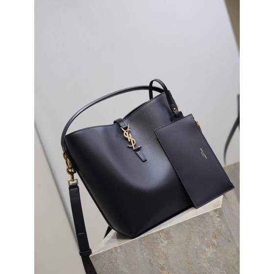 YSL LE 5À7 New Bucket Bag with Top Handle, Italian Calfskin