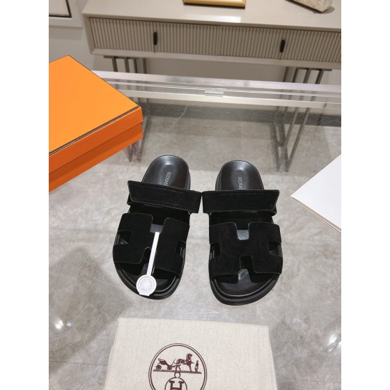Hermès Ancone Sandals Solid Suede