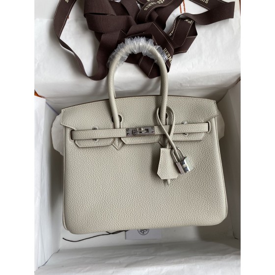 Hermes Birkin 25 Togo Leather Pearl Grey bag
