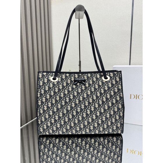 Dior Oblique Canvas Bow Accent Tote Bag