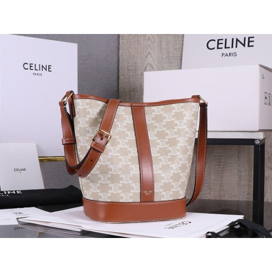 CELINE Triomphe Small Bucket Bag Women's